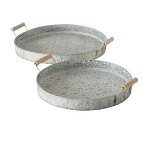 ถาดเสิร์ฟอาหารรูปทรงพิเศษเครื่องครัวชุบสังกะสีพร้อมที่จับปอกระเจาโลหะเป็นมิตรต่อสิ่งแวดล้อม - Product Image 2