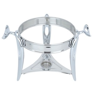 Soupière de luxe argentée avec bol en verre, chauffe-plats en acier inoxydable pour mariages, buffets et traiteurs - Product Image 3