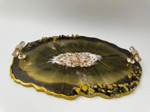 Handmade <b>Epoxy</b> Resin Serving Tray and Resin Decorative Tray for Living Room or Dining <b>Table</b> with Custom Color and Size Options - Product Image 3