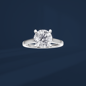 Bague de fiançailles pour femme en platine PT950 avec diamant rond taille brillant, style classique, bijoux fins - Product Image 2