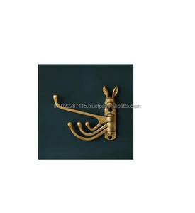Elegant old fashioned brass <b>wall</b> hooks with stylish engraving <b>for</b> living room <b>walls</b> or hallway functionality - Product Image 2