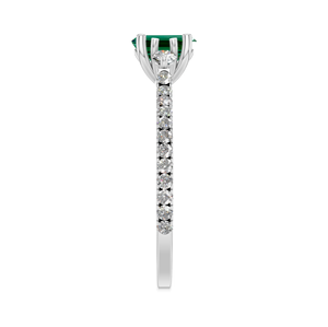 Hot Selling 925 Sterling Silver Wedding <b>Band</b> White Gold Diamond Pave IGI Certified Natural <b>Emerald</b> Cut Classic <b>Ring</b> Wholesale - Product Image 2