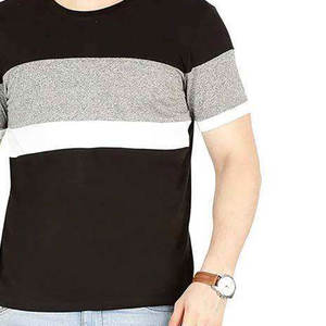 T-shirts pour hommes les plus vendus, respirants, anti-rides, séchage rapide, tissu tricoté de haute qualité, couleur unie, logo personnalisé - Product Image 3