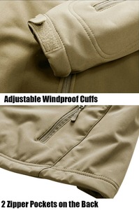 Veste softshell homme vert olive, imperméable, manches longues, à capuche, pour l'extérieur, automne - Product Image 4