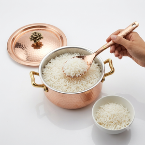 Casserole de cuisson de luxe en cuivre avec couvercle, poignée en laiton, fait main, plat de service pour table à manger, maison, hôtel, restaurant, décoration - Product Image 4