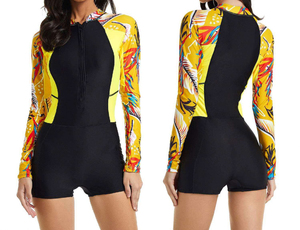 Maillot de bain de surf personnalisé en Spandex/Nylon écologique pour femme, ensemble 2 pièces, manches longues, anti-UV, respirant, vêtements de plage - Product Image 5