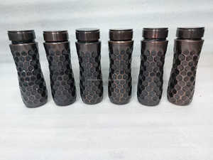 Botella de agua de cobre ecológica hecha a mano de primera calidad, diseño vintage con boca ancha a prueba de fugas para viajes de salud y camping - Product Image 3