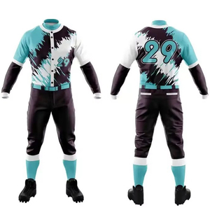 Ensemble uniforme de baseball pour homme, bleu, manches rouges, pantalon blanc, polyester respirant, manches courtes, coupe classique, toutes saisons - Product Image 6