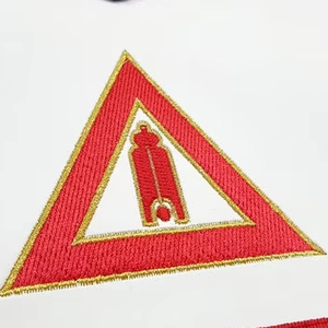 Scribe Royal Arch Chapter apron red <b>machine</b> embroidery masonic apron fraternal regalia ceremonial apron - Product Image 1