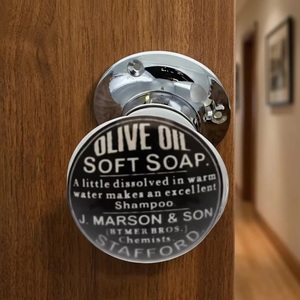Pomo de Puerta Redondo de Cerámica Cromado con Etiqueta de Jabón Suave de Aceite de Oliva, Diseño Moderno, Tirador Duradero para Muebles de Cocina - Product Image 5