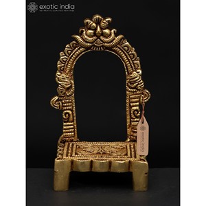 5 "petit trône de Kirtimukha en laiton fait à la main oeuvre de Sculpture indienne pour la maison et le temple fabriqué en Inde - Product Image 2