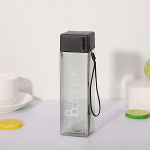 Gobelet de voyage promotionnel en plastique uni, minimaliste, carré, portable, 430 ml, avec logo personnalisé - Product Image 5