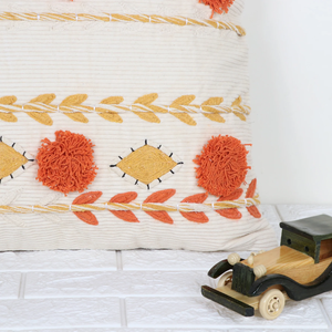 Hand Tufted Texture Boho Yellow and Orange Tassel Cushion Cover Handmade Decorative <b>Pillow</b> <b>Case</b> for Sofa Bedroom Living Room - Product Image 6
