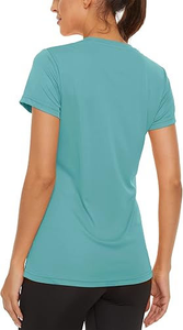 Camiseta Deportiva Personalizada para Mujer, Cuello Redondo, Color Turquesa, Secado Rápido, Transpirable, para Entrenamiento Físico, Gimnasio y Running - Product Image 2