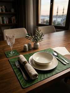 High Quality Genuine <b>Leather</b> <b>Placemats</b> Set Heat Proof Waterproof Luxury Tableware <b>Placemat</b> Factory Price LPM-0017B - Product Image 5