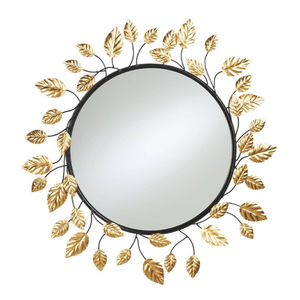 Miroir mural ovale au design attrayant, cadre doré sculpté avec ruban et nœud décoratif, pour chambre à coucher ou salon. - Product Image 2