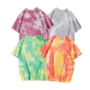T-shirts tie-dye pour homme 100% coton, quatre couleurs, col rond, coupe classique, jersey, tissu à séchage rapide - Product Image 5