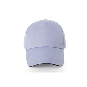 Casquette de baseball en coton blanc avec passepoil noir, impression de logo personnalisée, chapeau de sport réglable à fermeture snapback pour hommes et femmes, visière décontractée anti-soleil - Product Image 4
