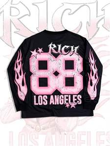 T-shirt imprimé, hauts en jersey, tee-shirt graphique à manches longues, col rond, streetwear - Product Image 5