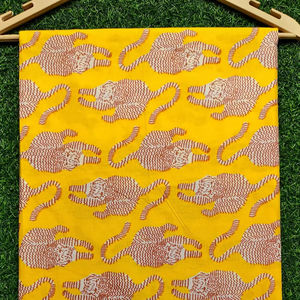 Tissu en coton tricoté écologique imprimé main indien motif tigre, léger et doux, pour robes féminines, vente en gros - Product Image 1