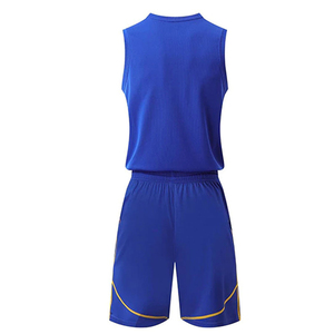 Ensemble de maillots et shorts de basket-ball pour hommes, impression par sublimation personnalisée du nom et du numéro de l'équipe, uniforme sans manches, vêtements de sport OEM pour adultes, anti-UV - Product Image 2