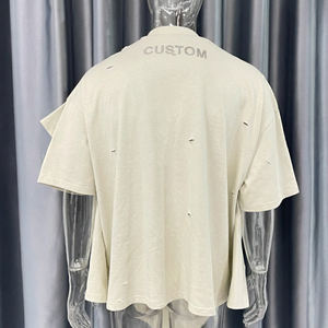 Fabricants de vêtements sur mesure, t-shirt en coton 100%, t-shirt surdimensionné, effet vieilli, impression DTG, double t-shirt pour homme - Product Image 2