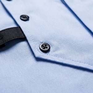 Chemise décontractée à manches longues pour homme, col rabattu, mélange de polyester et de coton, finition satinée, impression par transfert thermique, taille personnalisée - Product Image 3