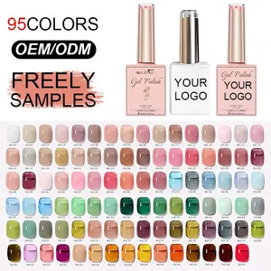 Private Label Vegan Organic Translucent Semi Permanent Gel Polish Jelly Nude Uv Gel Nail Polish 95 Colors