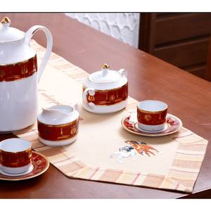 Camino de mesa de algodón de primera calidad, diseño tejido liso para hoteles de lujo, bodas, recepciones, cenas festivas, casas modernas - Product Image 1