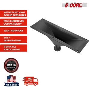 Tromba rettangolare in plastica da 15x5 pollici con attacco a vite per cabinet altoparlanti, gola da 34 mm - Product Image 4
