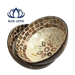 Bol en noix de coco mosaïque de perles vietnamien fait main de qualité supérieure, design classique, compatible lave-vaisselle, pour la décoration intérieure et la vente en gros - Product Image 1