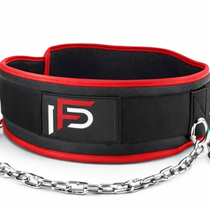 Cinturón de Nylon Ajustable para Ejercicios con Mosquetón de Liberación Rápida y Neopreno para Agregar Peso, Color Rojo - Product Image 3