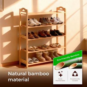 Scarpiera in Bambù a 5 Ripiani Colore Legno Naturale 68*25*89cm per Organizzare le Tue Calzature - Product Image 3