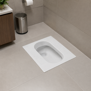 Cuvette de toilette monobloc en céramique indienne moderne, facile à nettoyer, siphon en P, pour usage en hôtel, hôpital, école, villa, appartement, salle de bain, à poser au sol - Product Image 4