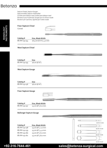 Ciseaux à septum Freer 4 mm, courbés et droits, 16 cm, instrument de chirurgie ORL pour rhinoplastie, outil chirurgical en acier inoxydable pour le nez - Product Image 4