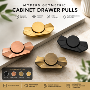 Modern Geometric Zinc Alloy Cabinet <b>Drawer</b> <b>Pull</b> Handle <b>Gold</b> Black Rose <b>Gold</b> Antique 3 Inch Furniture Bedroom Living Room Villa - Product Image 1