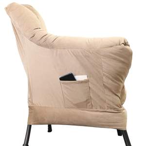 Comfortable Upholstered <b>Single</b> <b>Sofa</b> <b>Chair</b> High-Density Foam Lazy Reclining Leisure Accent <b>Chair</b> with Removable Metal Legs - Product Image 4