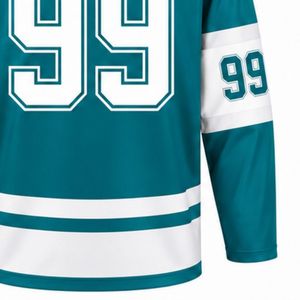 Maillot de hockey sur glace pour homme, bleu sarcelle, manches longues, en polyester, pour l'entraînement et les matchs, vêtements de sport - Product Image 5