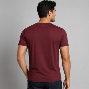 Camiseta de Manga Corta con Cuello en V para Hombre F2WIN, Negra, Corte Regular, Informal, de Forro Polar, Poliéster/Algodón, Transpirable, Diseño Sólido, Logotipo Frontal - Product Image 4