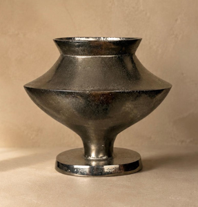 Urne à fleurs en métal de qualité supérieure, très vendue, faite à la main en aluminium argenté brut, vase décoratif de sol, pot. - Product Image 5