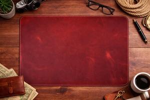 Genuine Cowhide Leather Mouse Pad Hand Crafted <b>Desk</b> Mat Durable Real Leather Mousepad for Creative Agencies LMP-0041 - Product Image 4
