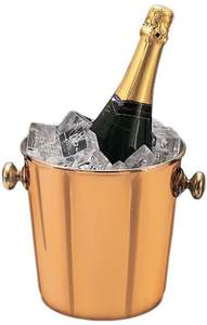 Cubo de hielo metálico de lujo moderno para enfriar champán, vino y cerveza, con asa de transporte resistente, perfecto para el bar en casa. - Product Image 3