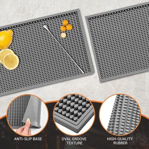 Set di 2 Tappetini Antiscivolo in Gomma per Bar 45x30 cm, Design per Asciugatura Piatti e Circolazione dell'Aria, per Bancone Bar Domestico, Accessorio per Barman - Product Image 2