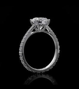 Anillo de Compromiso Clásico con Diamante Cultivado en Laboratorio con Corte de Pera, Banda de Oro Sólido de 14K para Mujer con Cortes Laterales de Pera y Marquesa, Certificado IGI - Product Image 1