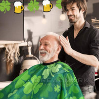 Capes de coiffure professionnelles personnalisées avec logo imprimé, imperméables, en polyester, écologiques, style salon, pour barbier