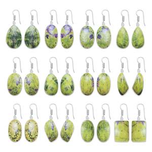 Natural Wholesale Atlantasite Silver Plated Brass <b>Cute</b> Luxury <b>Earrings</b> for Party Minimalist Gemstone Dangle <b>Earrings</b> - Product Image 1