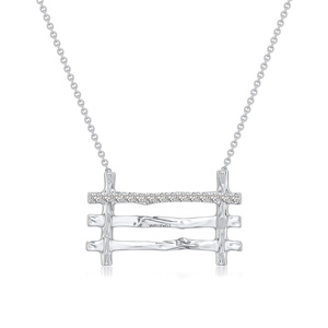 Colgante de Barra Geométrica con Diamante Redondo Cultivado en Laboratorio en Oro de 10K, 14K, 18K, Plata 925, 935, Joyería Fina Personalizada, Solo Colgante - Product Image 3