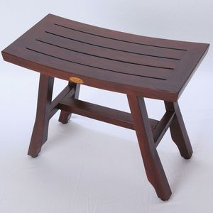 Tabouret de douche en teck artisanal, banc de salle de bain en bois naturel, meuble résistant à l'eau de Jepara, Indonésie - Product Image 1