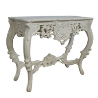 Table Console de couloir peinte en blanc Table Console en bois sculptée à la main Table d'entrée classique pour meubles d'hôtel de salon
