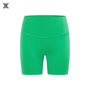 Shorts Deportivos Ajustados de Cintura Alta con Banda Elástica Azul Sólido para Mujer, para Gimnasio, Fitness y Entrenamiento - Product Image 3